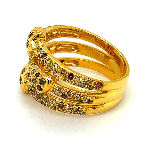 Fancy Diamonds 1.80ct Solid 14K Stackable Ring - Picture 5 of 7